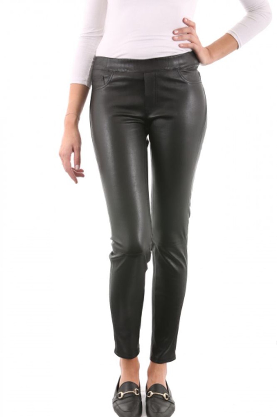 Femme Milpau Pantalon Cuir | Milpau Carine Poches