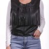 Femme Milpau Gilet Cuir | Milpau Corinne Noir