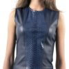 Femme Giorgio Gilet Cuir | Giorgio Zita Python Marine