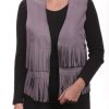 Femme Milpau Gilet Cuir | Milpau Marnie Gris