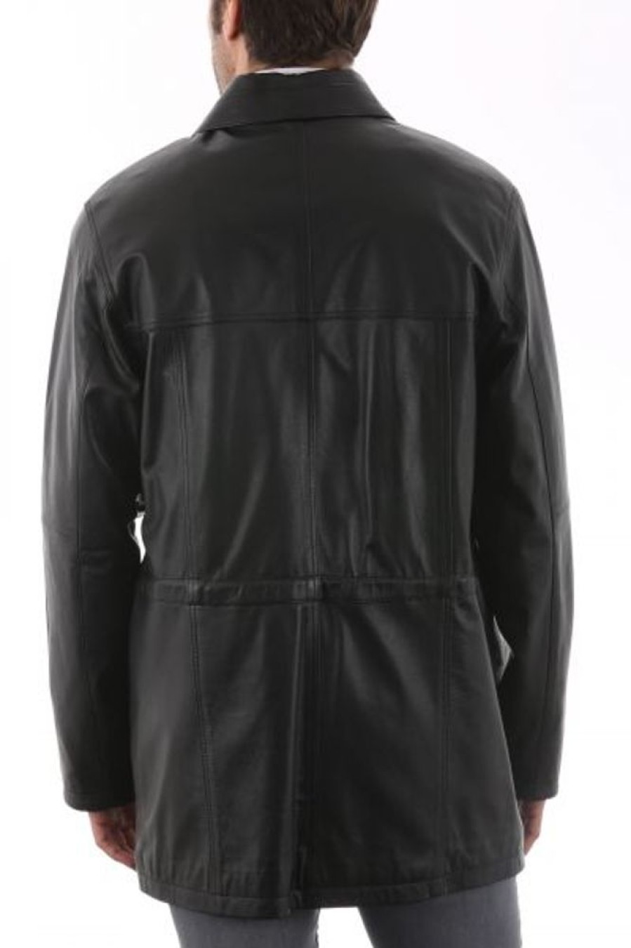 Homme Milpau | Veste En Cuir Georges Noir