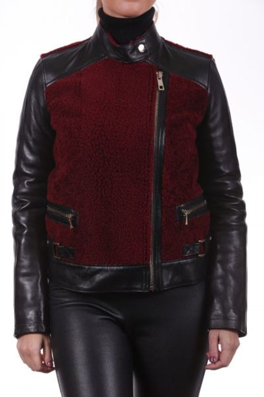 Femme Giorgio Blouson | Giorgio Sybille Noir/Rouge