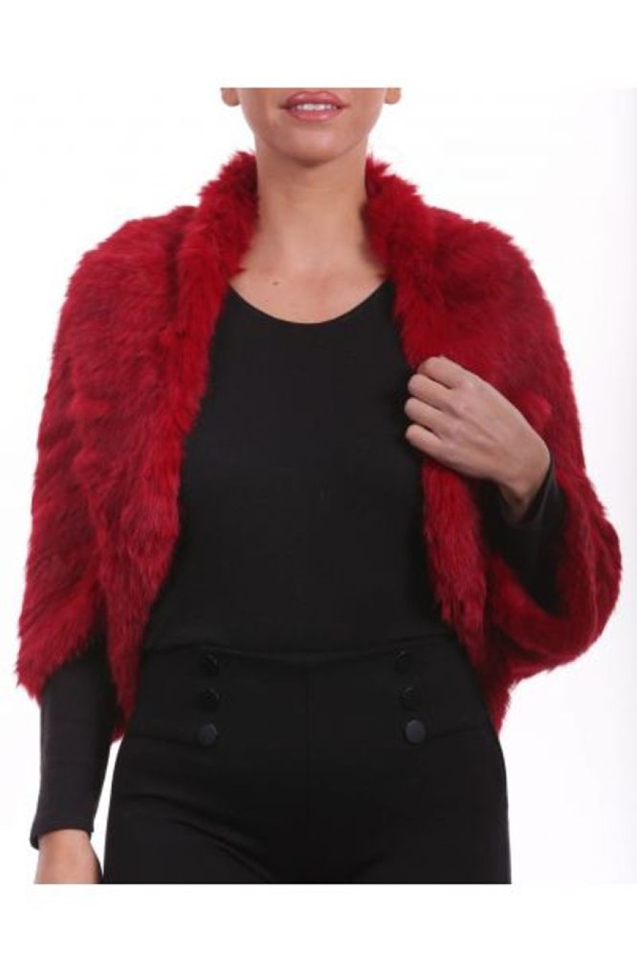 Femme Milpau Gilet / Poncho | Milpau Joyce Rouge