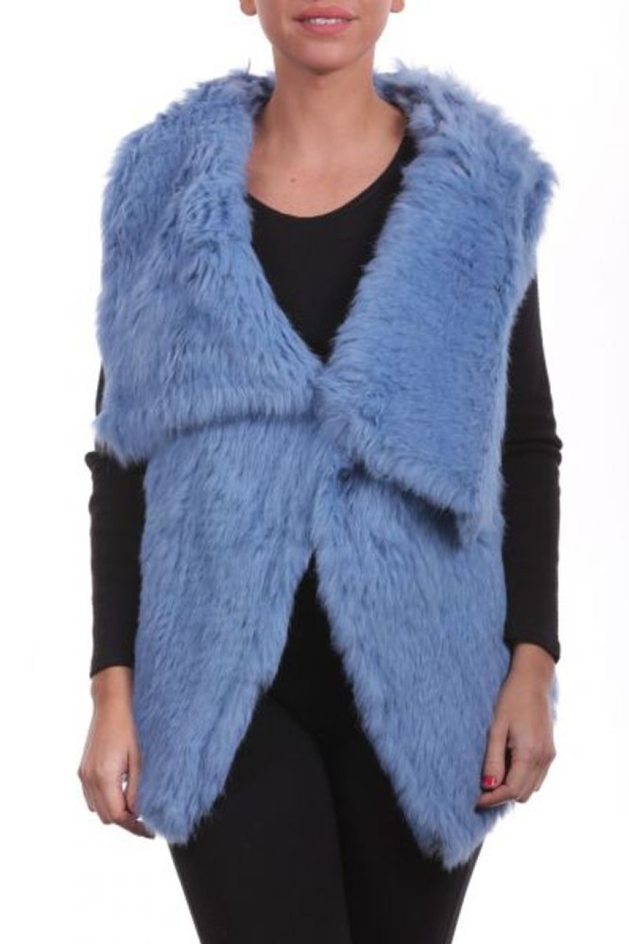 Femme Milpau Gilet / Poncho | Milpau Coralie Bleu