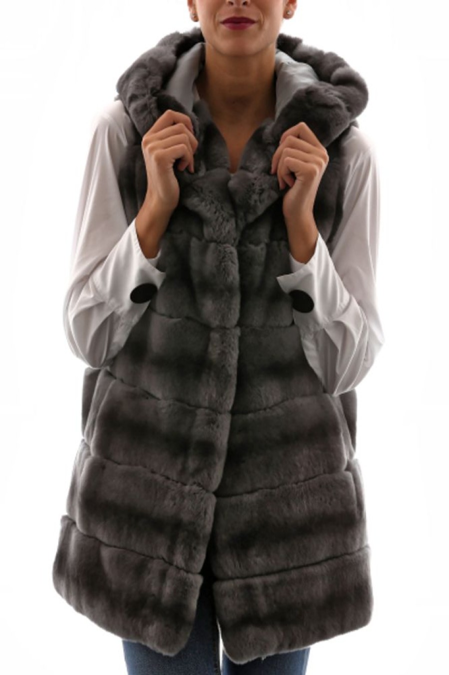 Femme Sam-Rone Gilet / Poncho | Sam-Rone 16R03 Gris