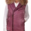 Femme MacDouglas Gilet Cuir | Mac Douglas Beth Rose Foncu00E9