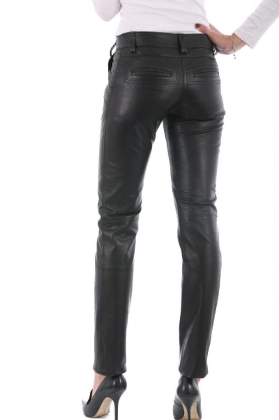 Femme Giorgio Pantalon Cuir | Giorgio Valery Noir