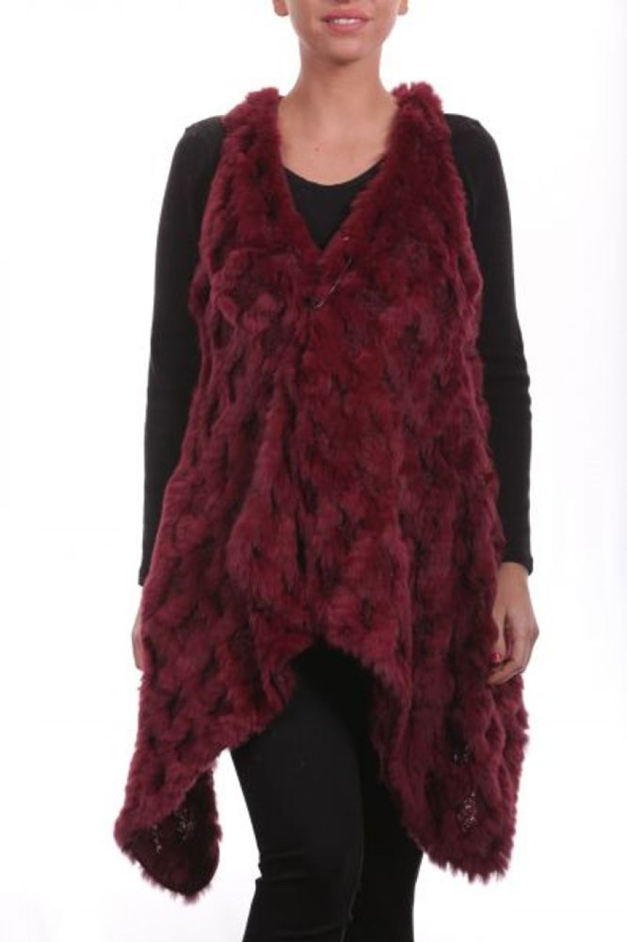 Femme Milpau Gilet / Poncho | Milpau Alix Bordeaux