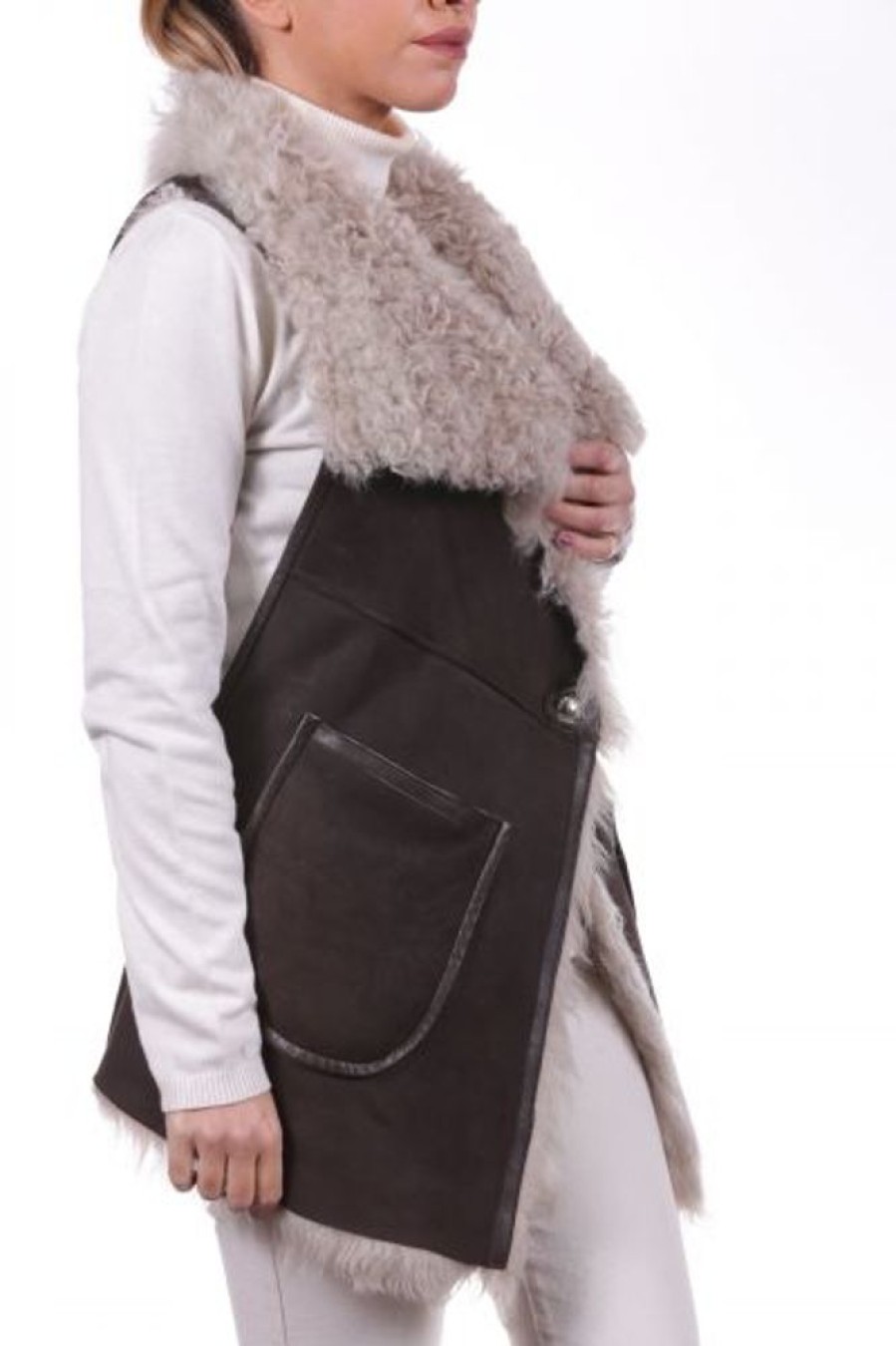 Femme Giorgio Gilet / Poncho | Giorgio Zia Marron