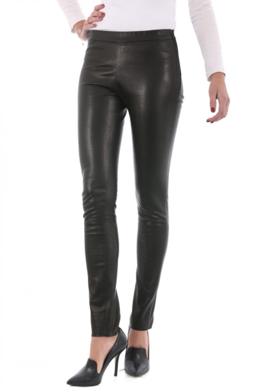 Femme Giorgio Pantalon Cuir | Giorgio Legging Noir