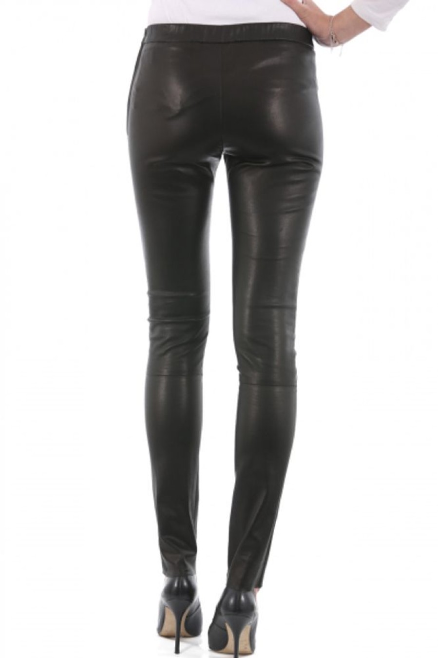 Femme Giorgio Pantalon Cuir | Giorgio Legging Noir