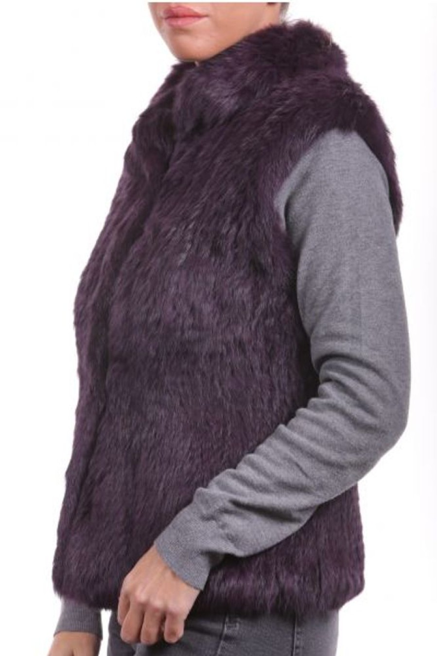 Femme Milpau Gilet / Poncho | Milpau Vita Prune