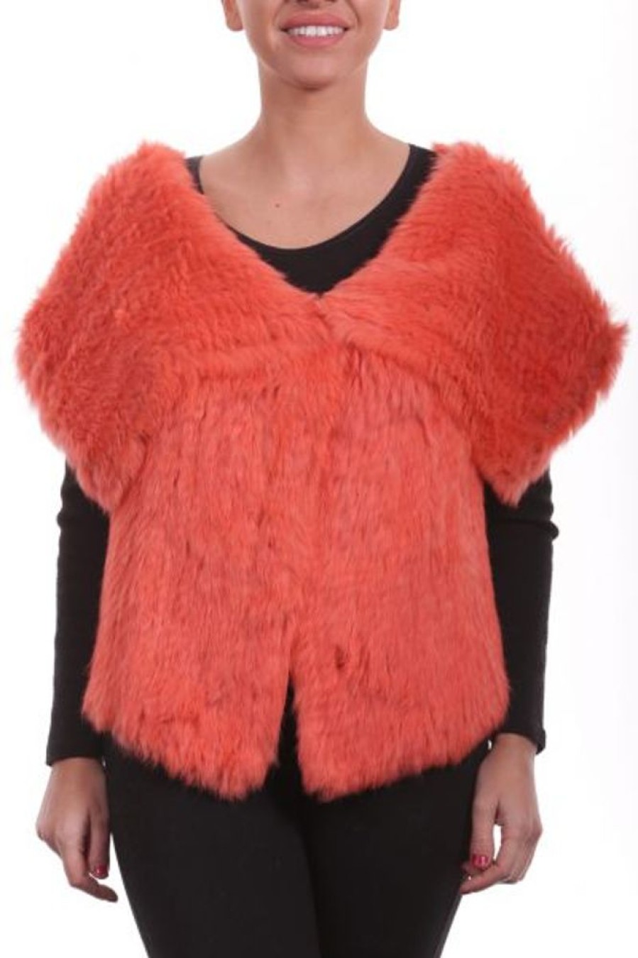 Femme Milpau Gilet / Poncho | Milpau Coralie Orange